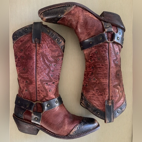 Bed Stu Distressed Western Leather Boots - Picture 2 of 8